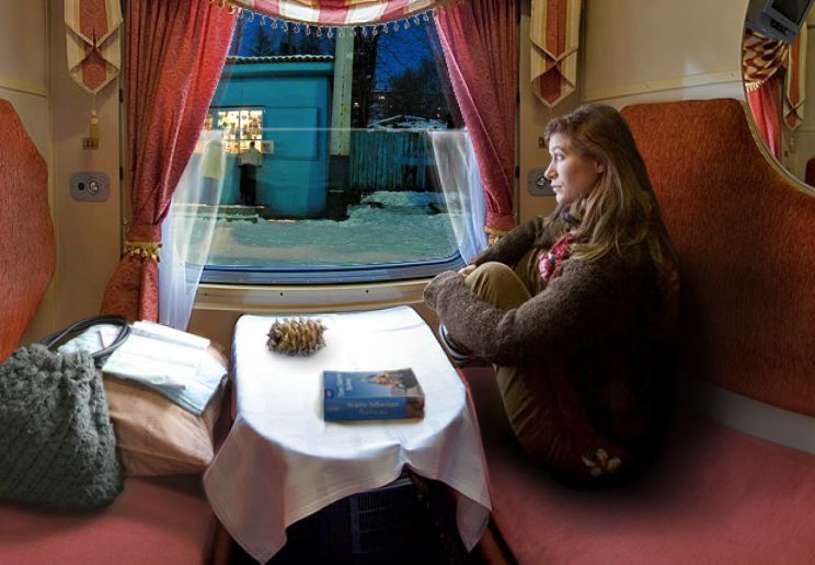 Rossiya train first-class compartment