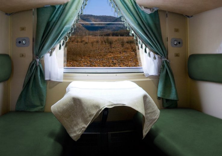 Rossiya train second-class compartment
