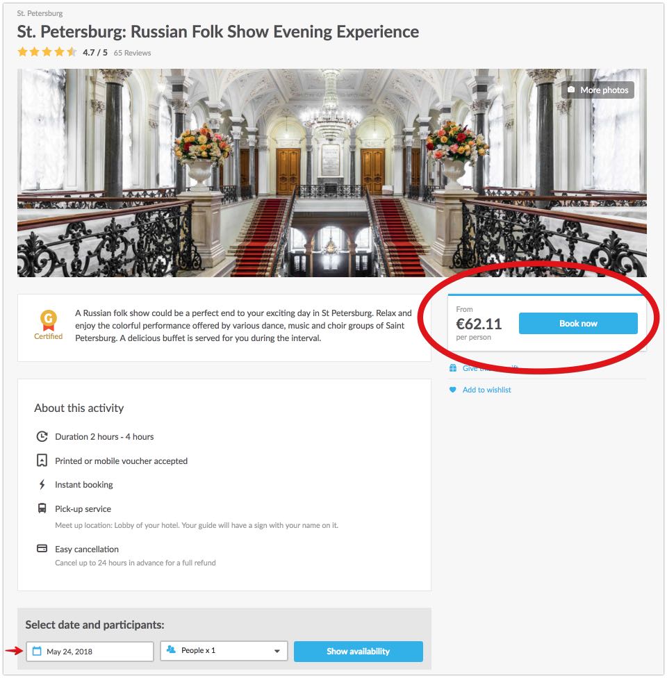 St Petersburg - Russian Folk Show Evening Experience