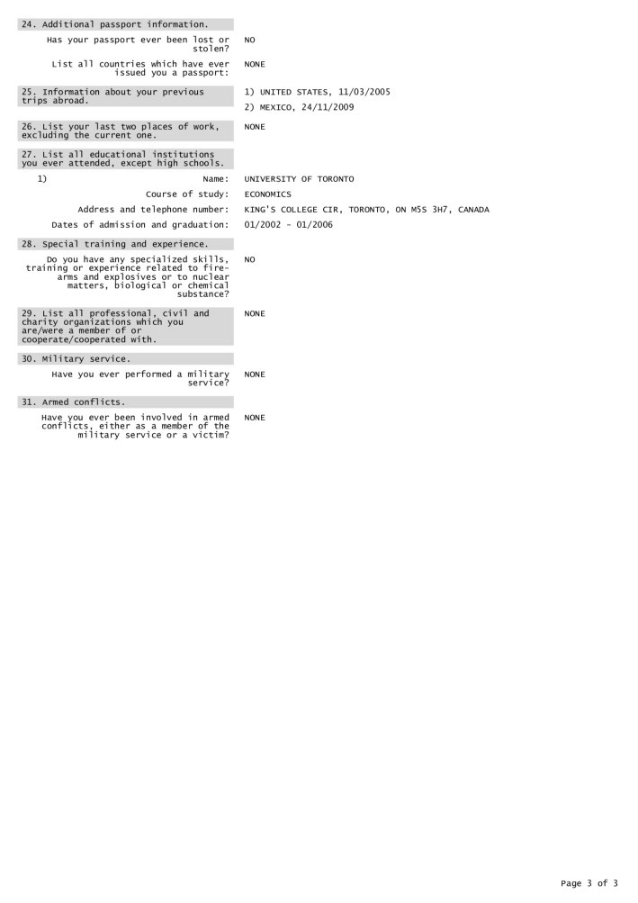 Fill out Russian Visa Application Form for Canadian citizens 18