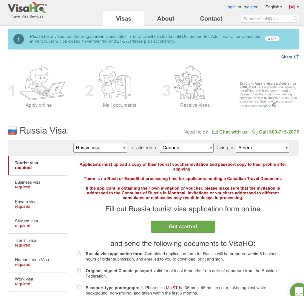 Russia Visa Canada - Application for Russian Visa for Canadians - VisaHQ