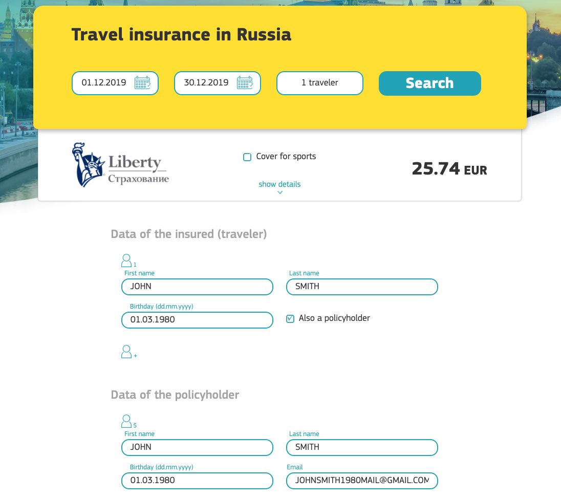 Insurance for traveling Russia