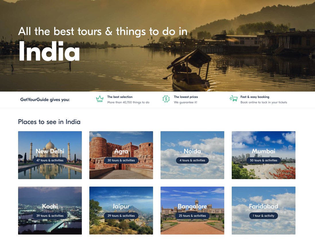 Tours and activities in India