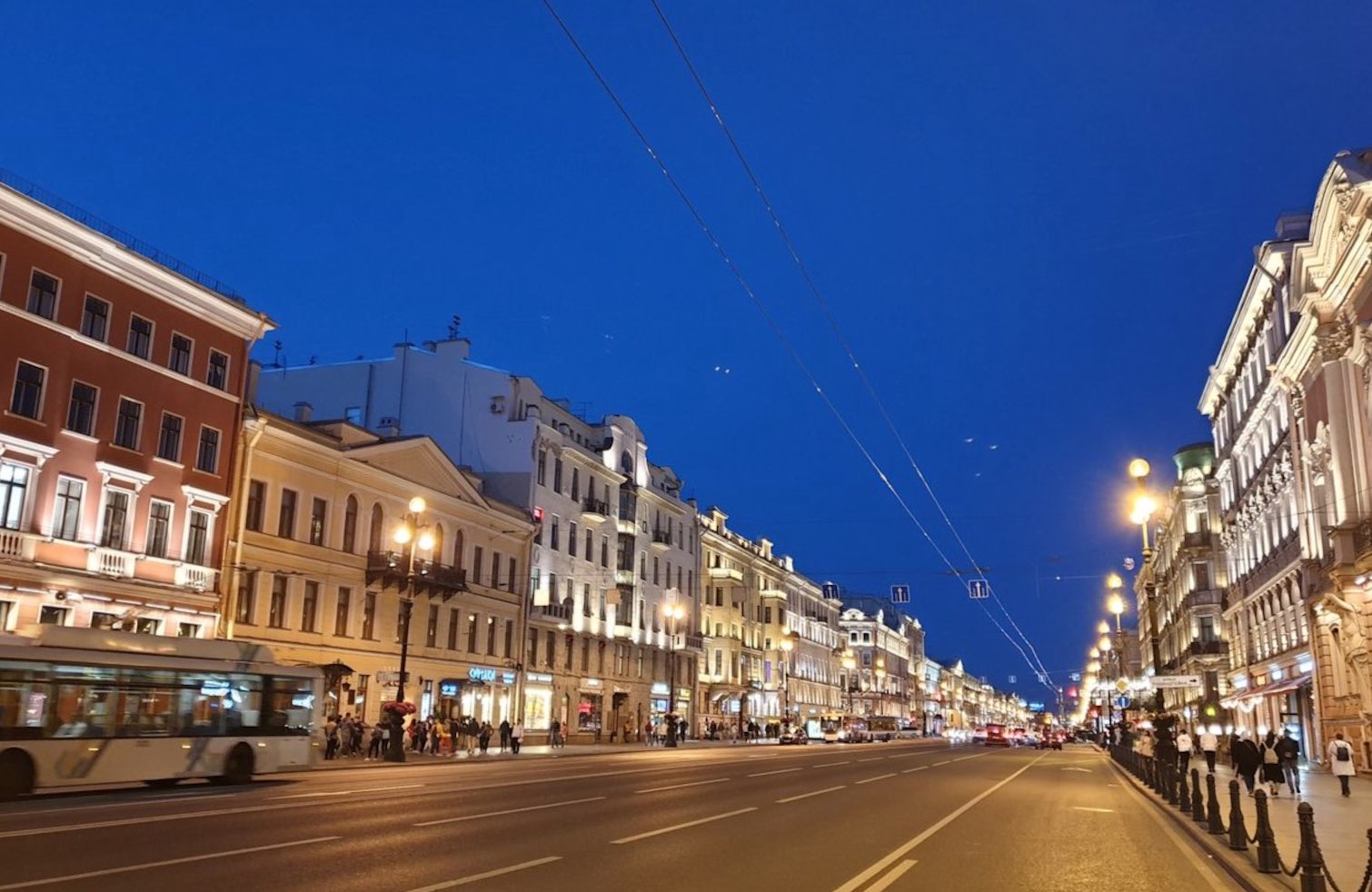 Nevsky Prospect in St Petersburg at night
