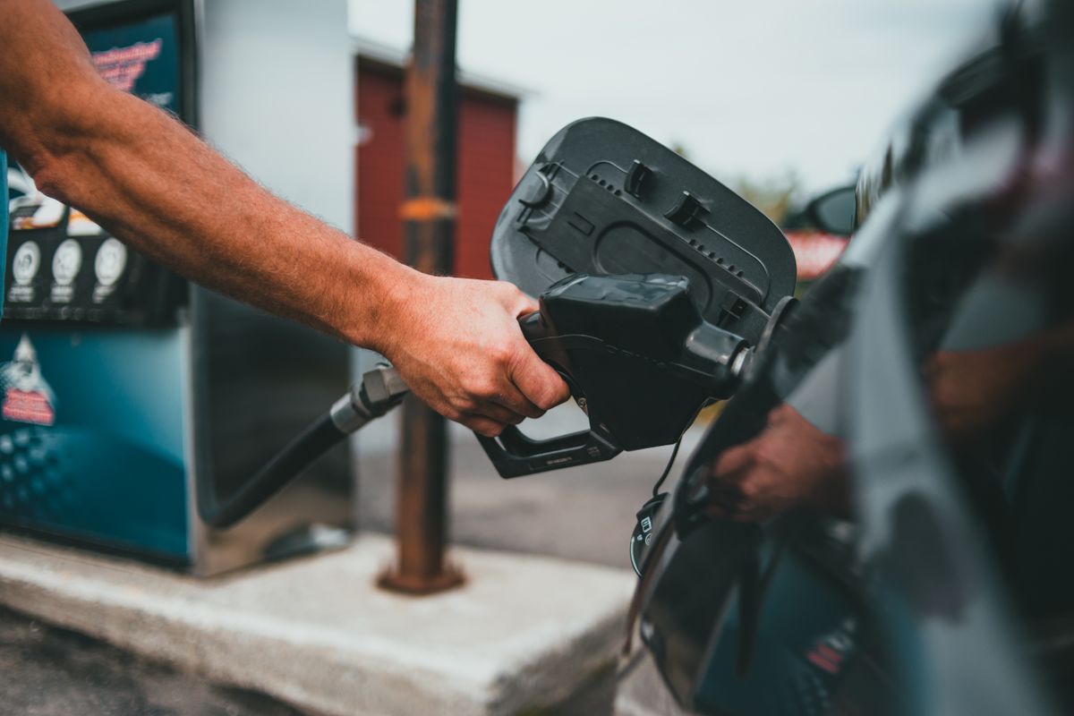 Car refuelling at a petrol station during the 2026 fuel shortage in Russia